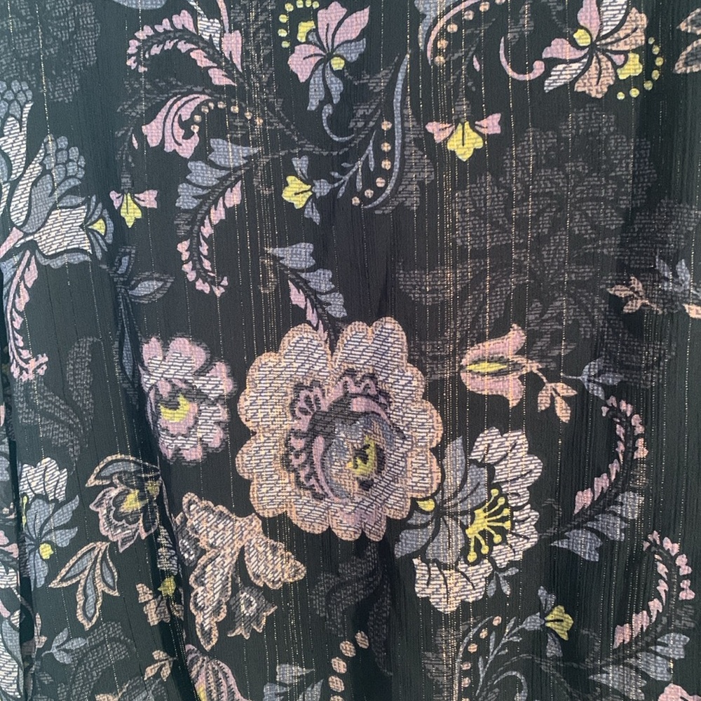 Blue Rain Bell Sleeve Wrap Crop Top EUC - Picture 8 of 10